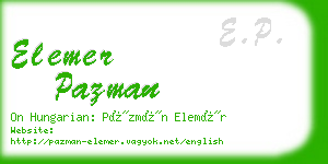 elemer pazman business card